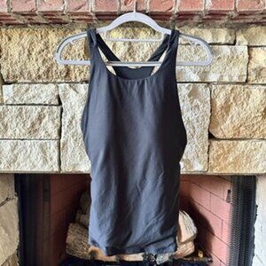 NWT Calia High Support Racerback Black Tankini Size Large